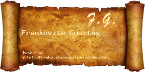 Frankovits Gusztáv névjegykártya