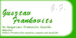 gusztav frankovits business card